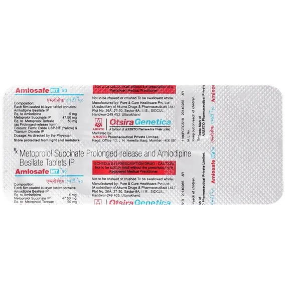 amlosafe mt 50mg tablet 10's